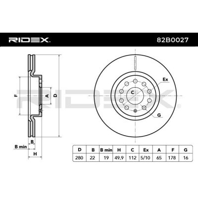 Brake Disc RIDEX 82B0027 82B0027 - photo 5
