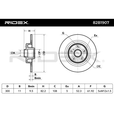 Brake Disc RIDEX 82B1907 82B1907 - photo 11
