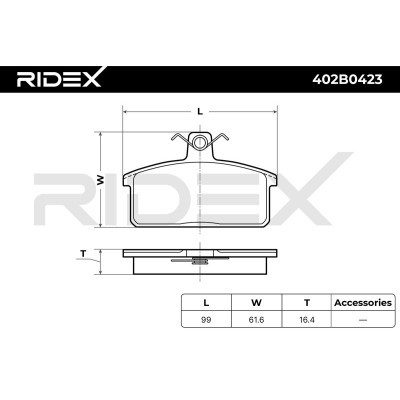 Brake Pads Set RIDEX 402B0423 402B0423 - photo 4