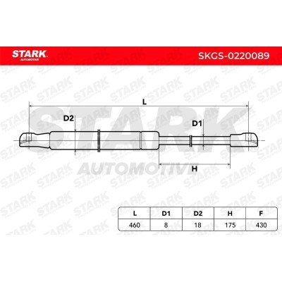 Gas Spring, boot-/cargo area Stark SKGS-0220089 SKGS-0220089 - photo 3