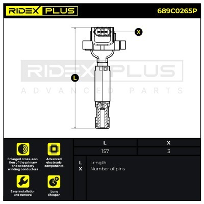 Ignition Coil RIDEX 689C0265P 689C0265P - photo 2