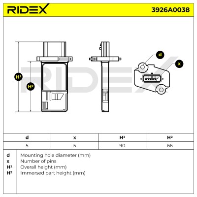 Air Mass Sensor RIDEX 3926A0038 3926A0038 - photo 7