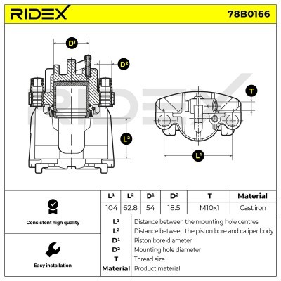 Brake Caliper RIDEX 78B0166 78B0166 - photo 4