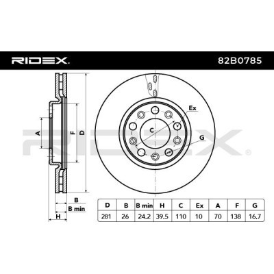 Brake Disc RIDEX 82B0785 82B0785 - photo 3
