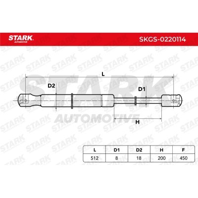 Gas Spring, boot-/cargo area Stark SKGS-0220114 SKGS-0220114 - photo 3