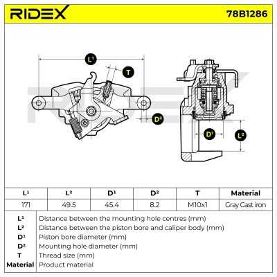 Brake Caliper RIDEX 78B1286 78B1286 - photo 7