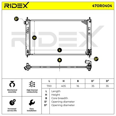 Radiator, Engine Cooling RIDEX 470R0404 470R0404 - photo 5