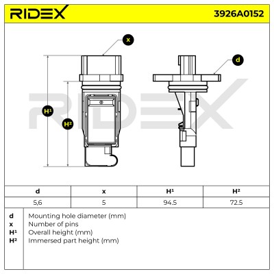 Air Mass Sensor RIDEX 3926A0152 3926A0152 - photo 6