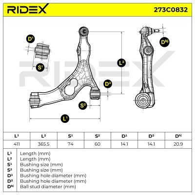 Control Arm RIDEX 273C0832 273C0832 - photo 5