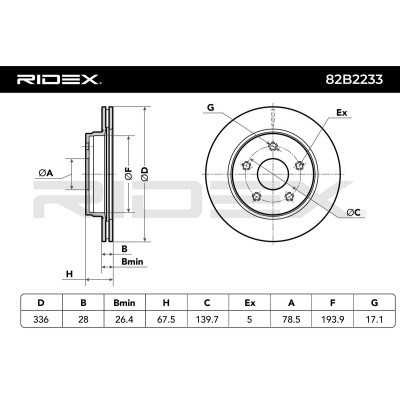 Brake Disc RIDEX 82B2233 82B2233 - photo 6