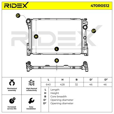 Radiator, Engine Cooling RIDEX 470R0512 470R0512 - photo 9