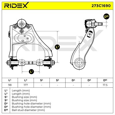Control Arm RIDEX 273C1690 273C1690 - photo 8