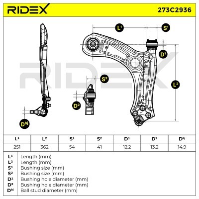 Control Arm RIDEX 273C2936 273C2936 - photo 8