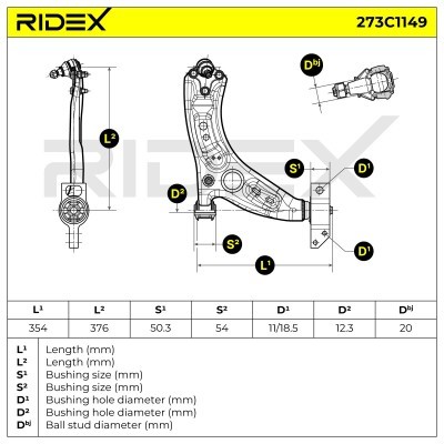 Control Arm RIDEX 273C1149 273C1149 - photo 6