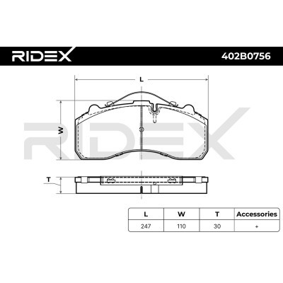 Brake Pads Set RIDEX 402B0756 402B0756 - photo 8