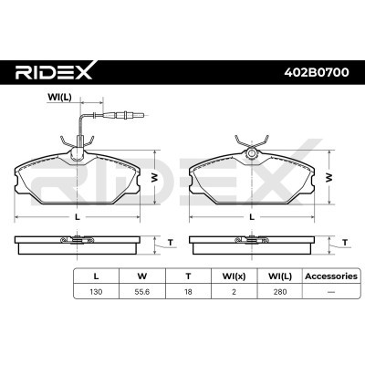 Brake Pads Set RIDEX 402B0700 402B0700 - photo 7