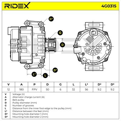 Alternator RIDEX 4G0315 4G0315 - photo 6