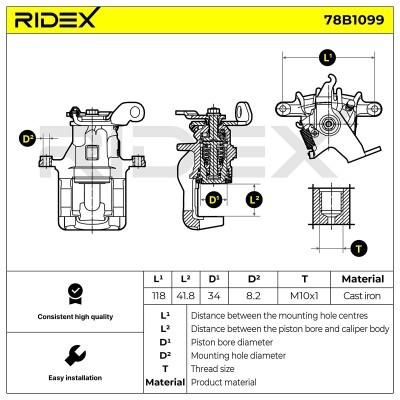 Brake Caliper RIDEX 78B1099 78B1099 - photo 5