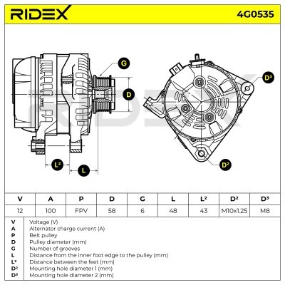 Alternator RIDEX 4G0535 4G0535 - photo 6