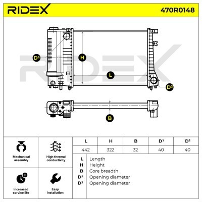 Radiator, Engine Cooling RIDEX 470R0148 470R0148 - photo 6