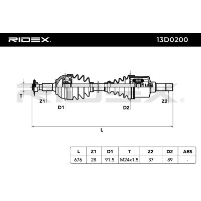Drive Shaft RIDEX 13D0200 13D0200 - photo 6