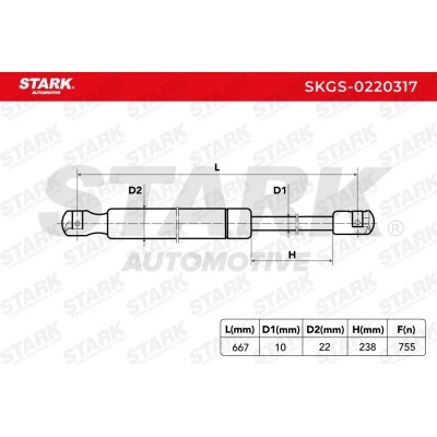 Gas Spring, boot-/cargo area Stark SKGS-0220317 SKGS-0220317 - photo 5