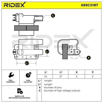 Ignition Coil RIDEX 689C0187 689C0187 - photo 2