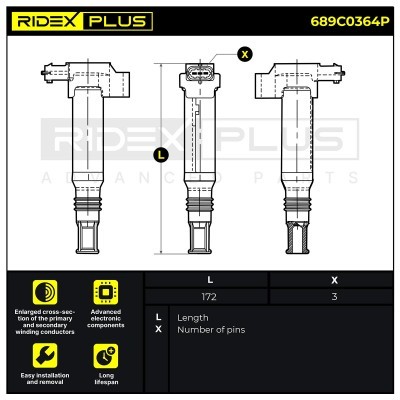 Ignition Coil RIDEX 689C0364P 689C0364P - photo 8