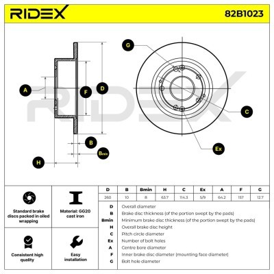 Brake Disc RIDEX 82B1023 82B1023 - photo 5
