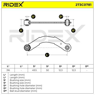Control Arm RIDEX 273C0781 273C0781 - photo 7