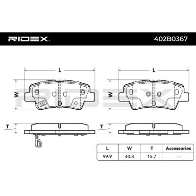 Brake Pads Set RIDEX 402B0367 402B0367 - photo 5