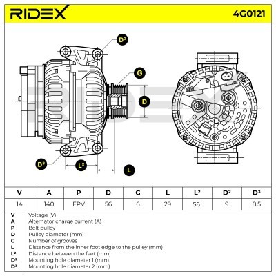 Alternator RIDEX 4G0121 4G0121 - photo 5