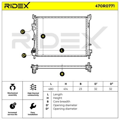 Radiator, Engine Cooling RIDEX 470R0771 470R0771 - photo 9