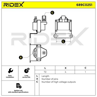 Ignition Coil RIDEX 689C0251 689C0251 - photo 2