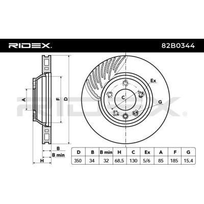 Brake Disc RIDEX 82B0344 82B0344 - photo 5