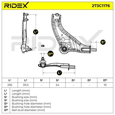 Control Arm RIDEX 273C1176 273C1176 - photo 5