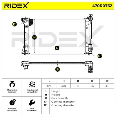 Radiator, Engine Cooling RIDEX 470R0762 470R0762 - photo 5