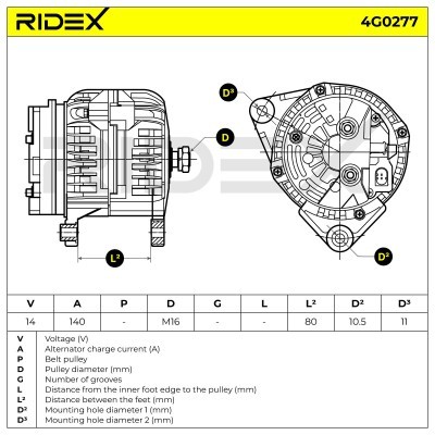 Alternator RIDEX 4G0277 4G0277 - photo 7