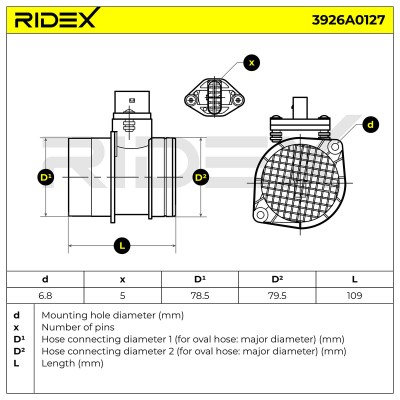 Air Mass Sensor RIDEX 3926A0127 3926A0127 - photo 6