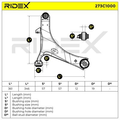 Control Arm RIDEX 273C1000 273C1000 - photo 8