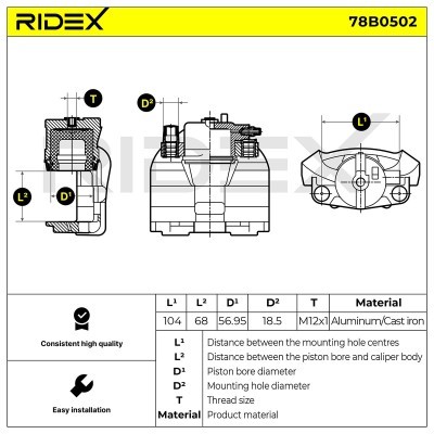Brake Caliper RIDEX 78B0502 78B0502 - photo 6
