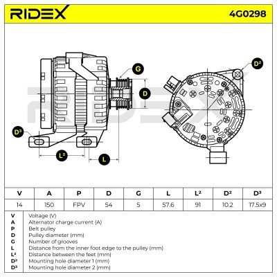 Alternator RIDEX 4G0298 4G0298 - photo 6