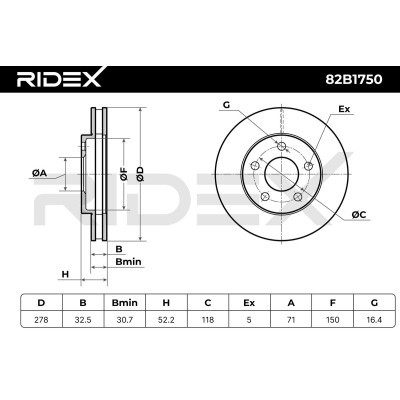 Brake Disc RIDEX 82B1750 82B1750 - photo 7