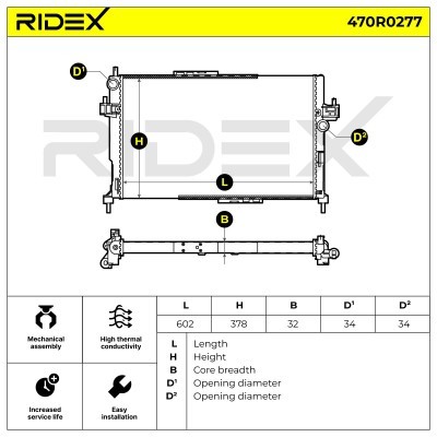 Radiator, Engine Cooling RIDEX 470R0277 470R0277 - photo 5