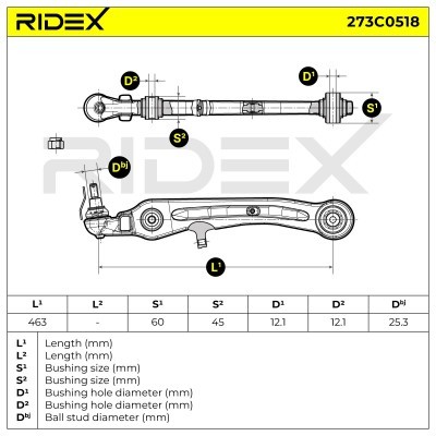 Control Arm RIDEX 273C0518 273C0518 - photo 6