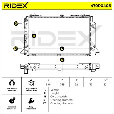 Radiator, Engine Cooling RIDEX 470R0406 470R0406 - photo 7