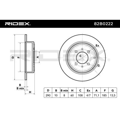 Brake Disc RIDEX 82B0222 82B0222 - photo 5