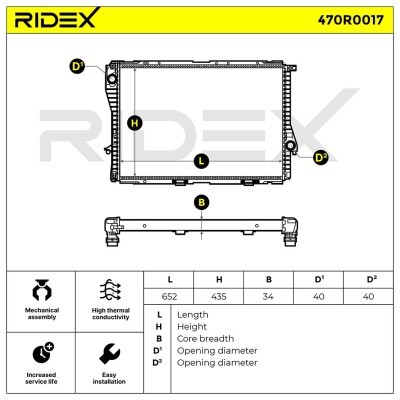 Radiator, Engine Cooling RIDEX 470R0017 470R0017 - photo 7