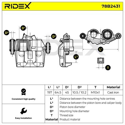 Brake Caliper RIDEX 78B2431 78B2431 - photo 6