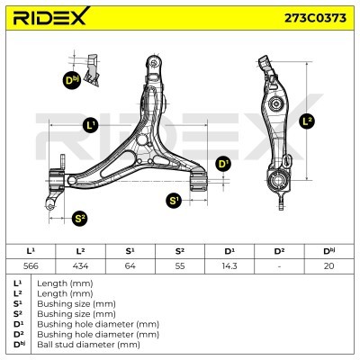 Control Arm RIDEX 273C0373 273C0373 - photo 5